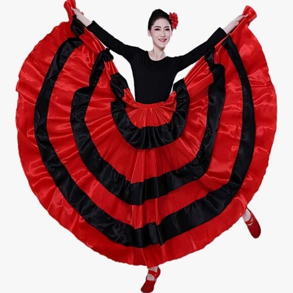 Flamenco belly dance women’s maxi skirt wiht ruffles - Picture 4 of 10